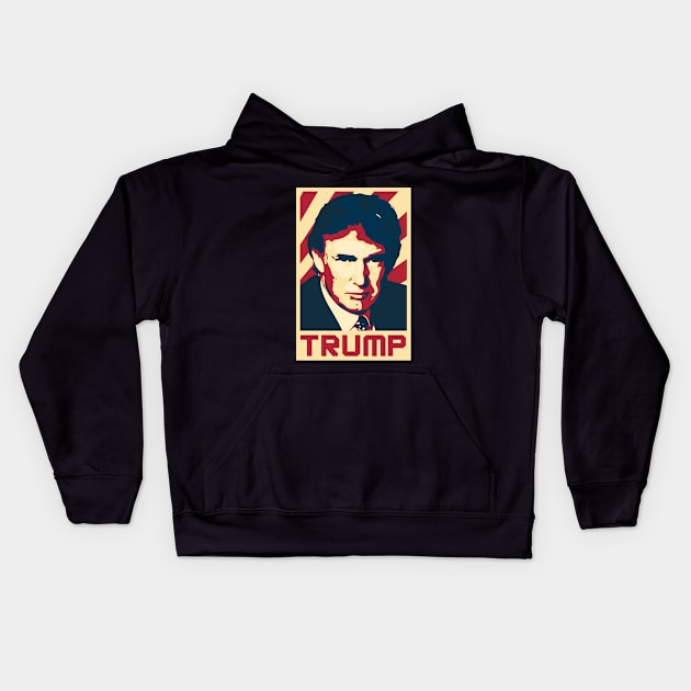 Donald Trump Retro Propaganda Kids Hoodie by Nerd_art